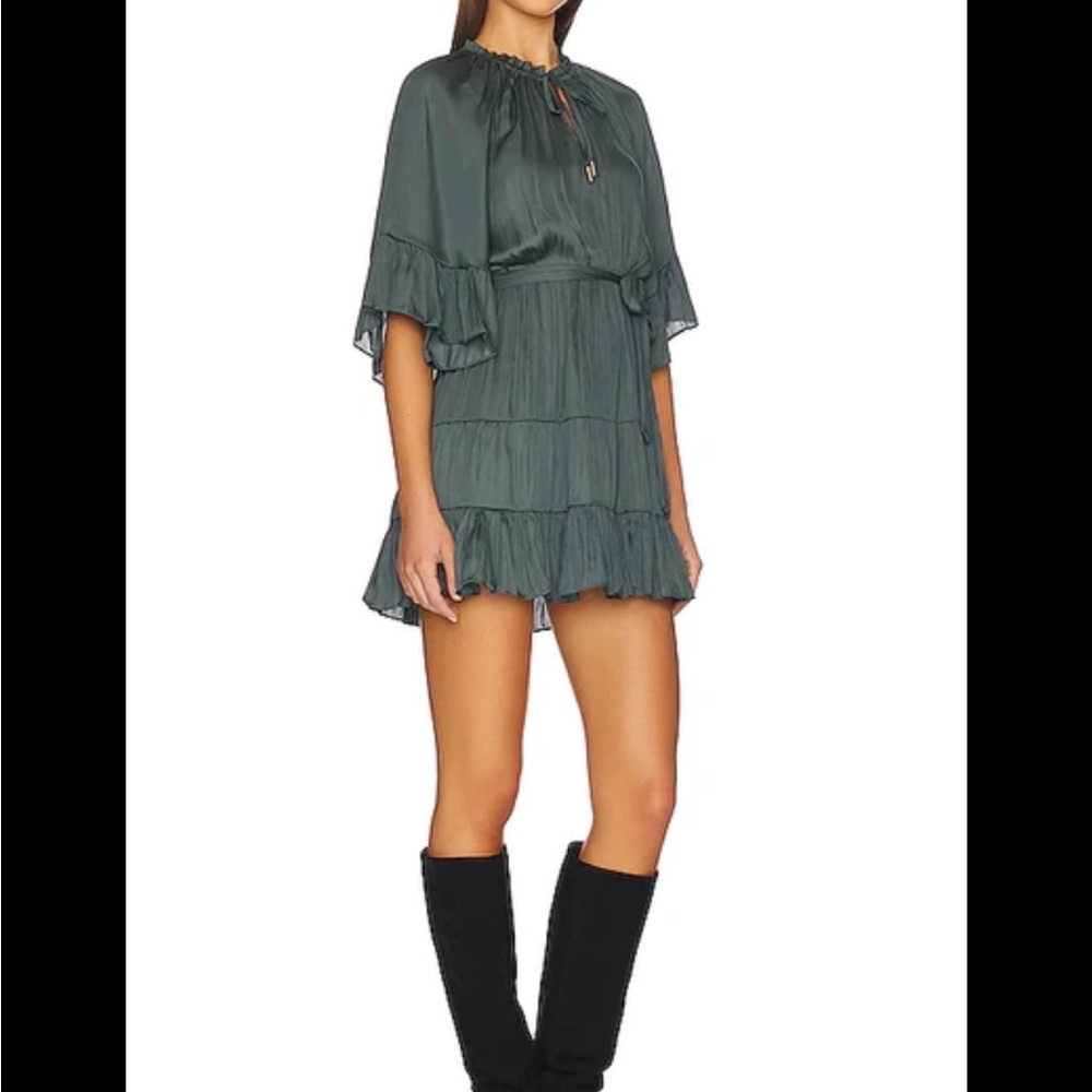 MinkPink dark teal mini Anya dress